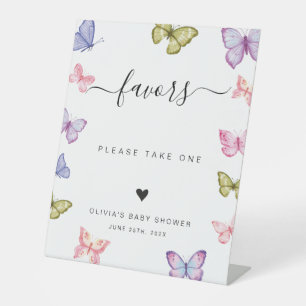 Butterflies colorful favors Sign