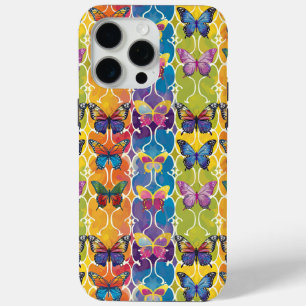 Butterflies Colourful Rainbow Patterned Print iPhone 15 Pro Max Case
