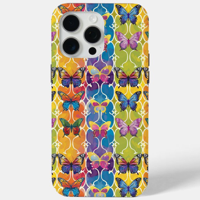 Butterflies Colourful Rainbow Patterned Print Case-Mate iPhone Case (Back)