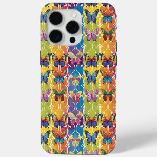 Butterflies Colourful Rainbow Patterned Print iPhone 15 Pro Max Case