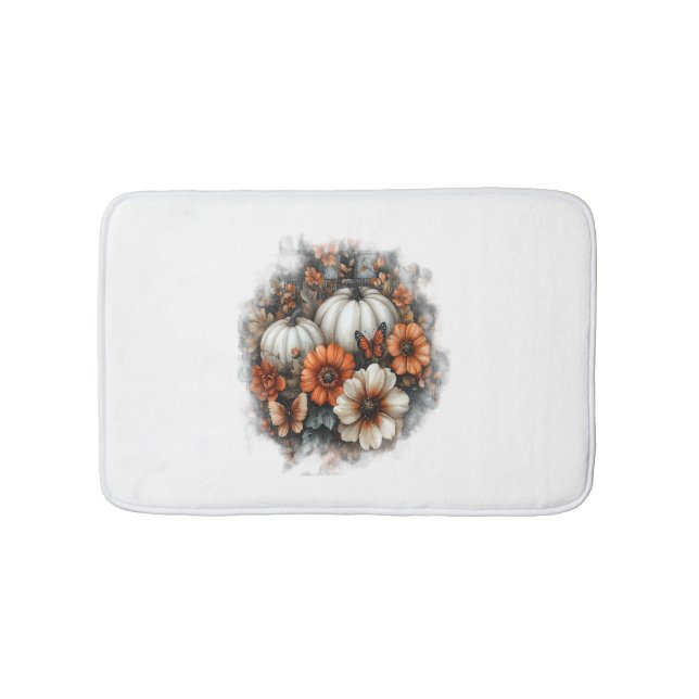 Butterflies Country Pumpkin Bath Mat (Front)