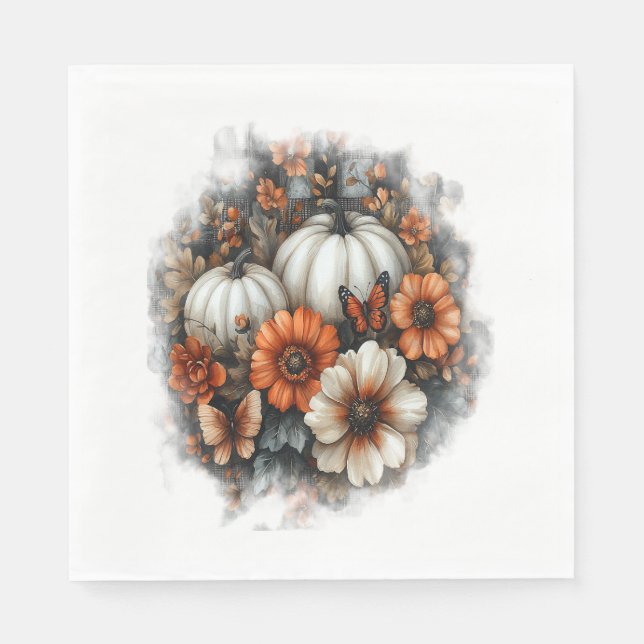 Butterflies Country Pumpkin Napkin (Front)