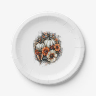 Butterflies Country Pumpkin Paper Plate