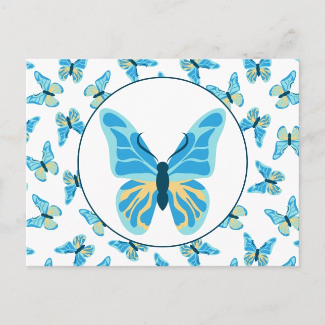 Butterflies Custom Colours Graphic Postcard (Front)