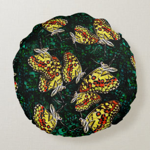 Butterflies' dance round cushion