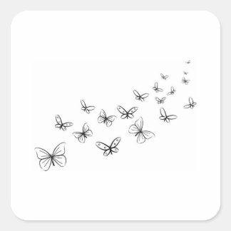 Butterflies Dancing Across the Page Square Sticker