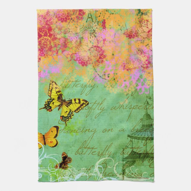Butterflies Dancing on a Breeze Kitchen Towel (Vertical)