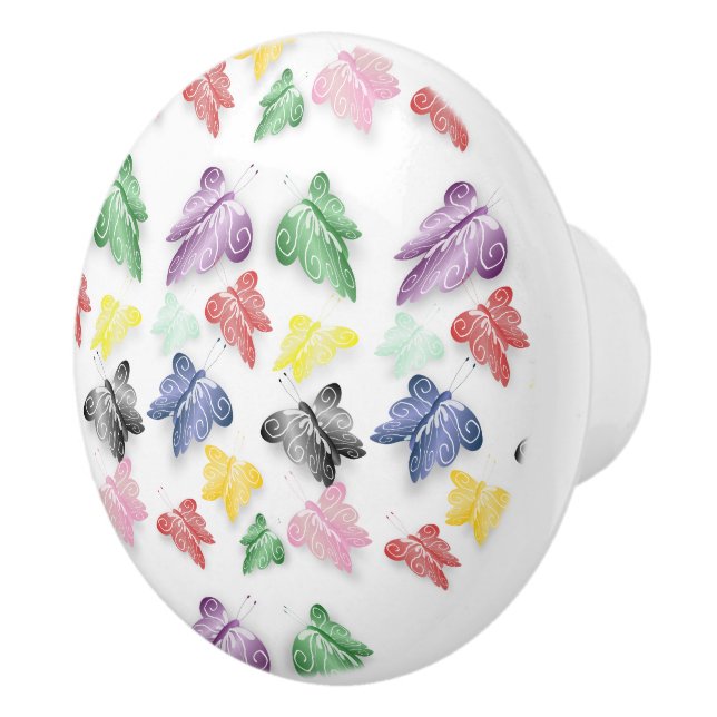 Butterflies Design Ceramic Knob (Right)
