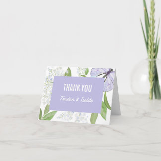 Butterflies & Elderflower Wedding Thank You Card