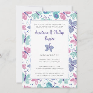 Butterflies Elopement Party Wedding Reception Invitation