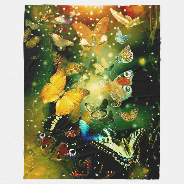 Butterflies Fleece Blanket (Front)