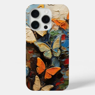 Butterflies Flies Among Vibrant Nature Painting iPhone 15 Pro Case