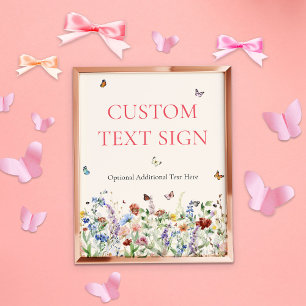 Butterflies & Floral Baby Shower Sign