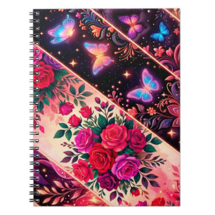 Butterflies, Floral Dreams & Golden Elegance Notebook