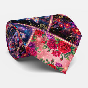 Butterflies, Floral Dreams & Golden Elegance Tie