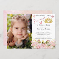 Butterflies Floral Princess Photo 4th Birthday