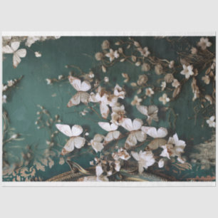 Butterflies & Floral Shabby Chic Mixed Media Art Tissue Paper