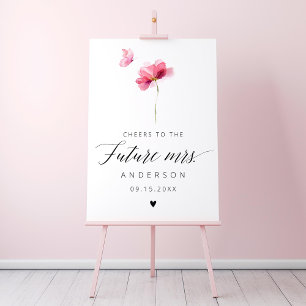 Butterflies Floral Watercolor Bridal Shower  Poster