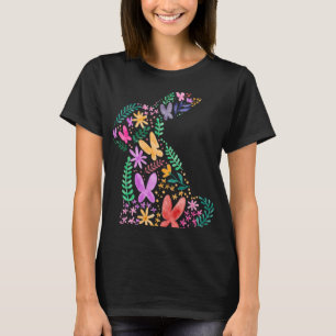 Butterflies Flower Easter Bunny Fun for Spring Eas T-Shirt