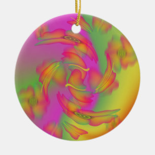 Butterflies & Flowers Ceramic Tree Decoration