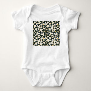 Butterflies & Flowers: Doodle Summer Pattern. Baby Bodysuit