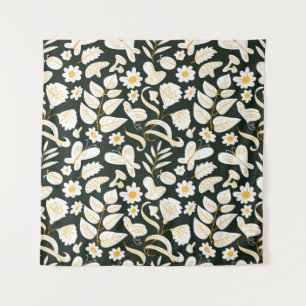 Butterflies & Flowers: Doodle Summer Pattern. Tapestry