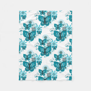Butterflies & Flowers Fleece Blanket