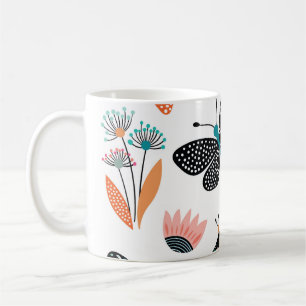 Butterflies Flowers: Hand Drawn Collection Coffee Mug