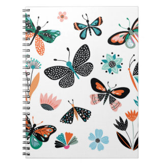 Butterflies Flowers: Hand Drawn Collection Notebook