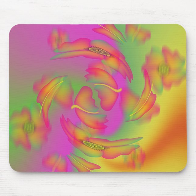 Butterflies & Flowers Mouse Mat (Front)