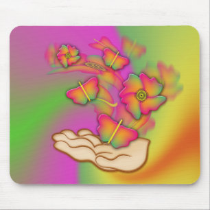 Butterflies & Flowers Mouse Mat