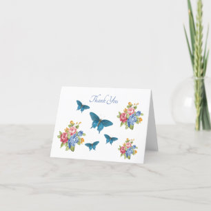 Butterflies Flowers Nature Thank You or Get Well Card