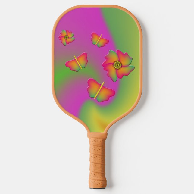 Butterflies & Flowers Pickleball Paddle (Front)