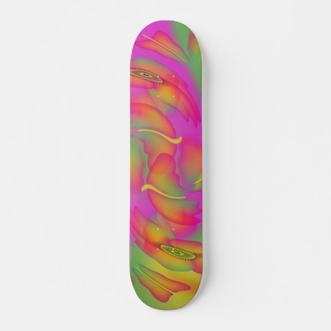 Butterflies & Flowers Skateboard Deck (Front)