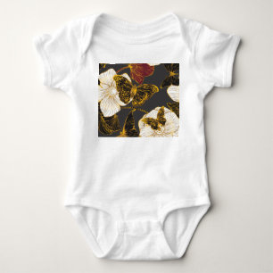 Butterflies & Flowers: Spring Boho Pattern Baby Bodysuit