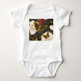 Butterflies & Flowers: Spring Boho Pattern Baby Bodysuit