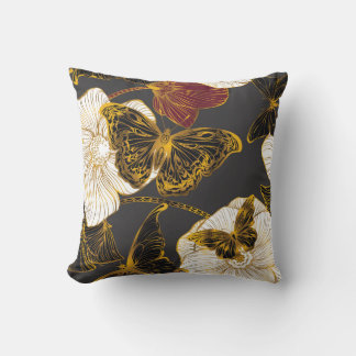 Butterflies & Flowers: Spring Boho Pattern Cushion