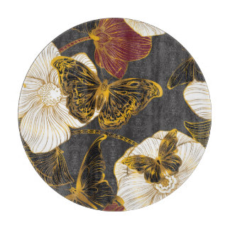 Butterflies & Flowers: Spring Boho Pattern Cutting Board