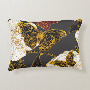 Butterflies & Flowers: Spring Boho Pattern Decorative Cushion