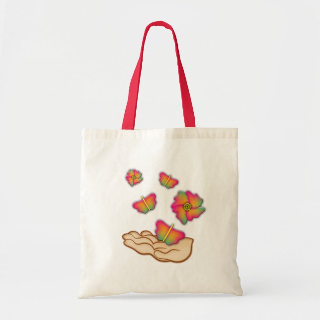 Butterflies & Flowers Tote Bag (Front)