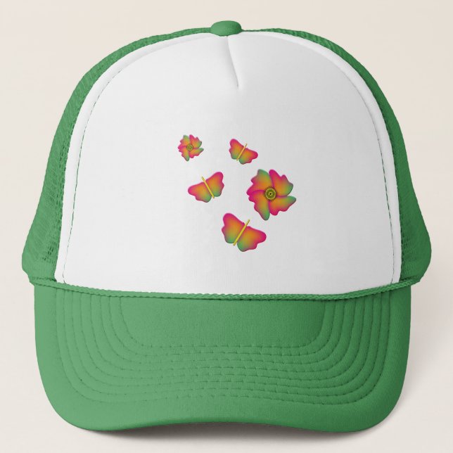 Butterflies & Flowers Trucker Hat (Front)