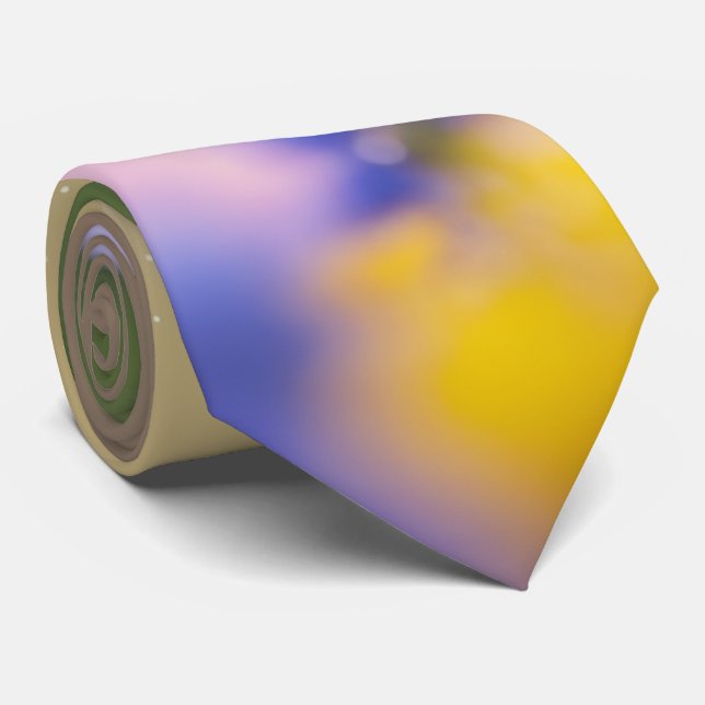 Butterflies Flying Over Colorful Spring Flower Gar Tie (Rolled)