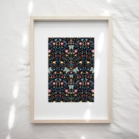 Butterflies Folk Art Floral Pattern