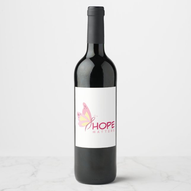 Butterflies for Breast Cancer Wine Label (Front)