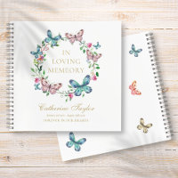 Butterflies Funeral Memorial Budget Guest Book