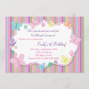 Butterflies Girl Birthday Invitation