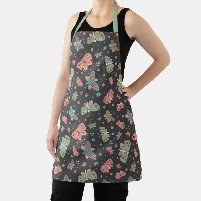 Butterflies Girly Fun Pattern Inspirivity apron (Insitu)