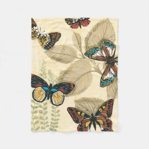 Butterflies Gliding Over Leaves Fleece Blanket