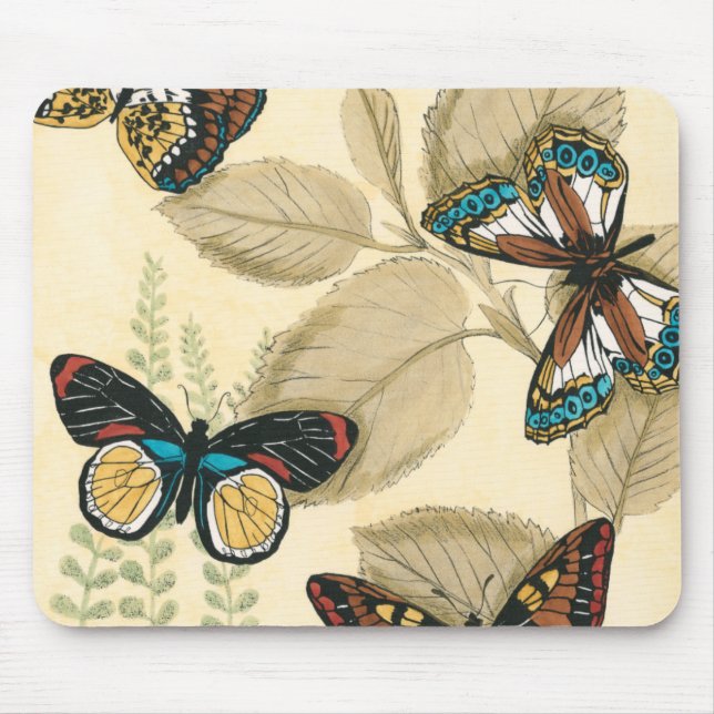 Butterflies Gliding Over Leaves Mouse Mat (Front)