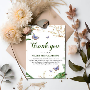 Butterflies & Greenery   Funeral Thank You